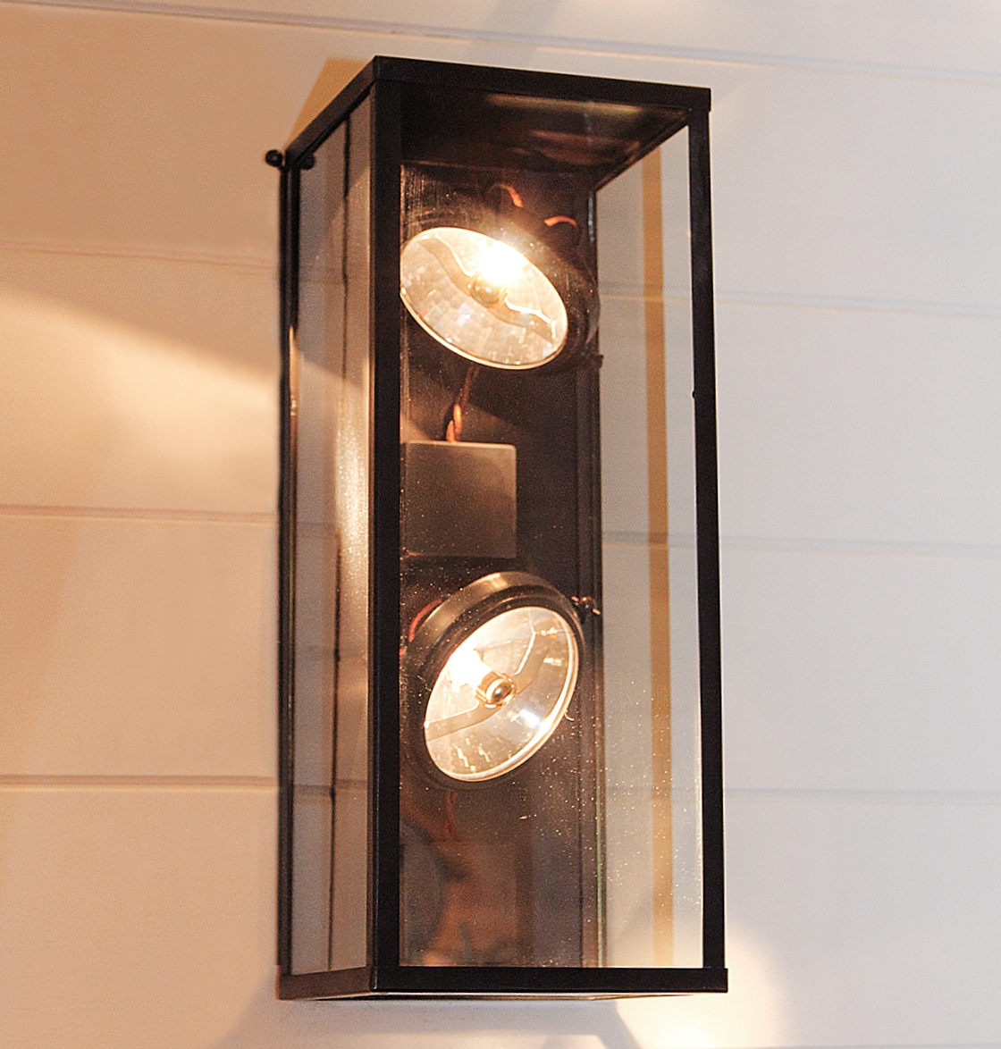 Vertical Wall Vitrine Light Terra Lumi - Two with Spots