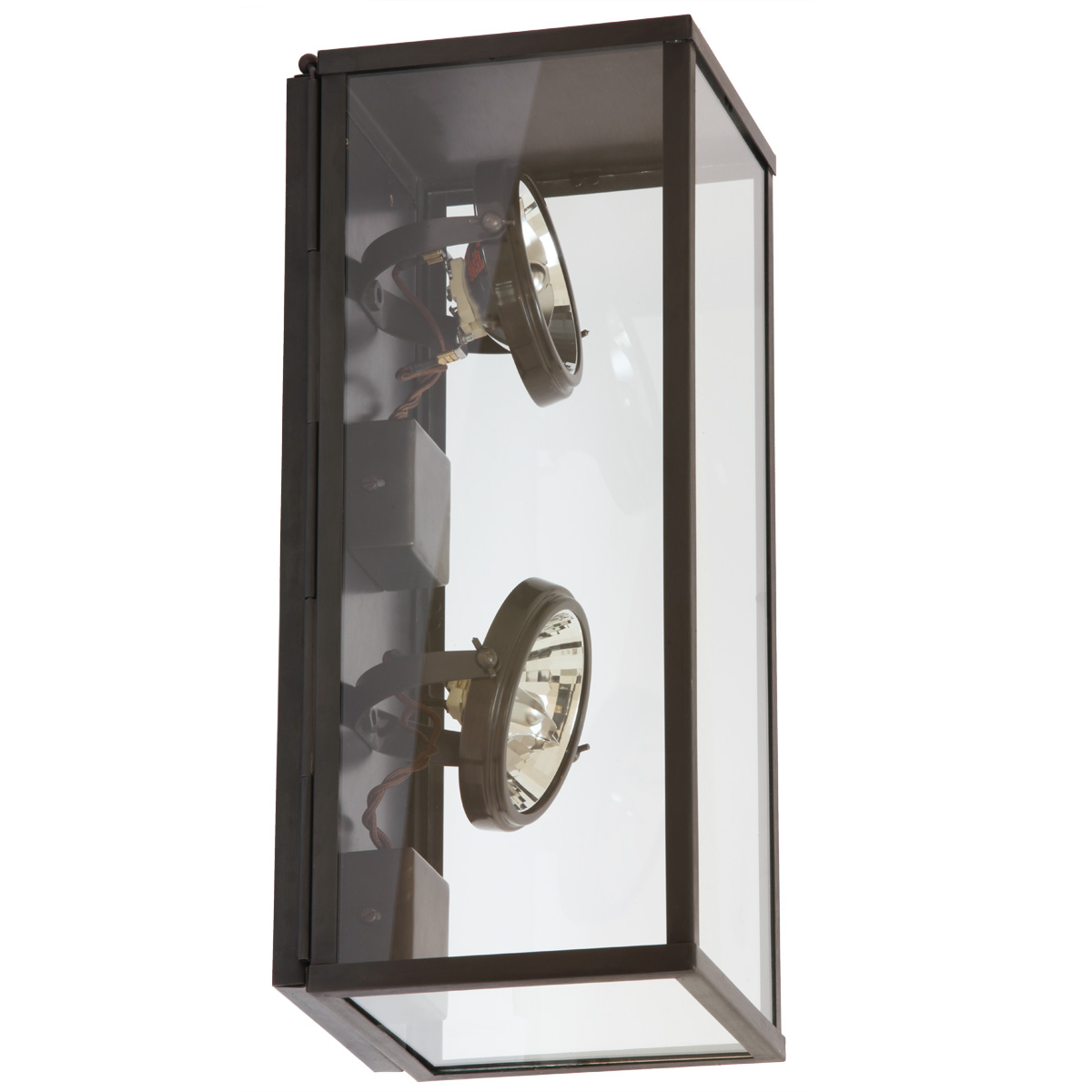 Vertical Wall Light Vitrine with Lumi Two Spots - Terra