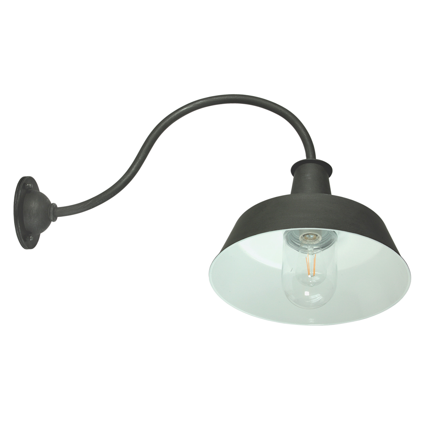 Industrial-Style Handcrafted German Outdoor Barn Lamp With Protection Glass : Eisen Natur