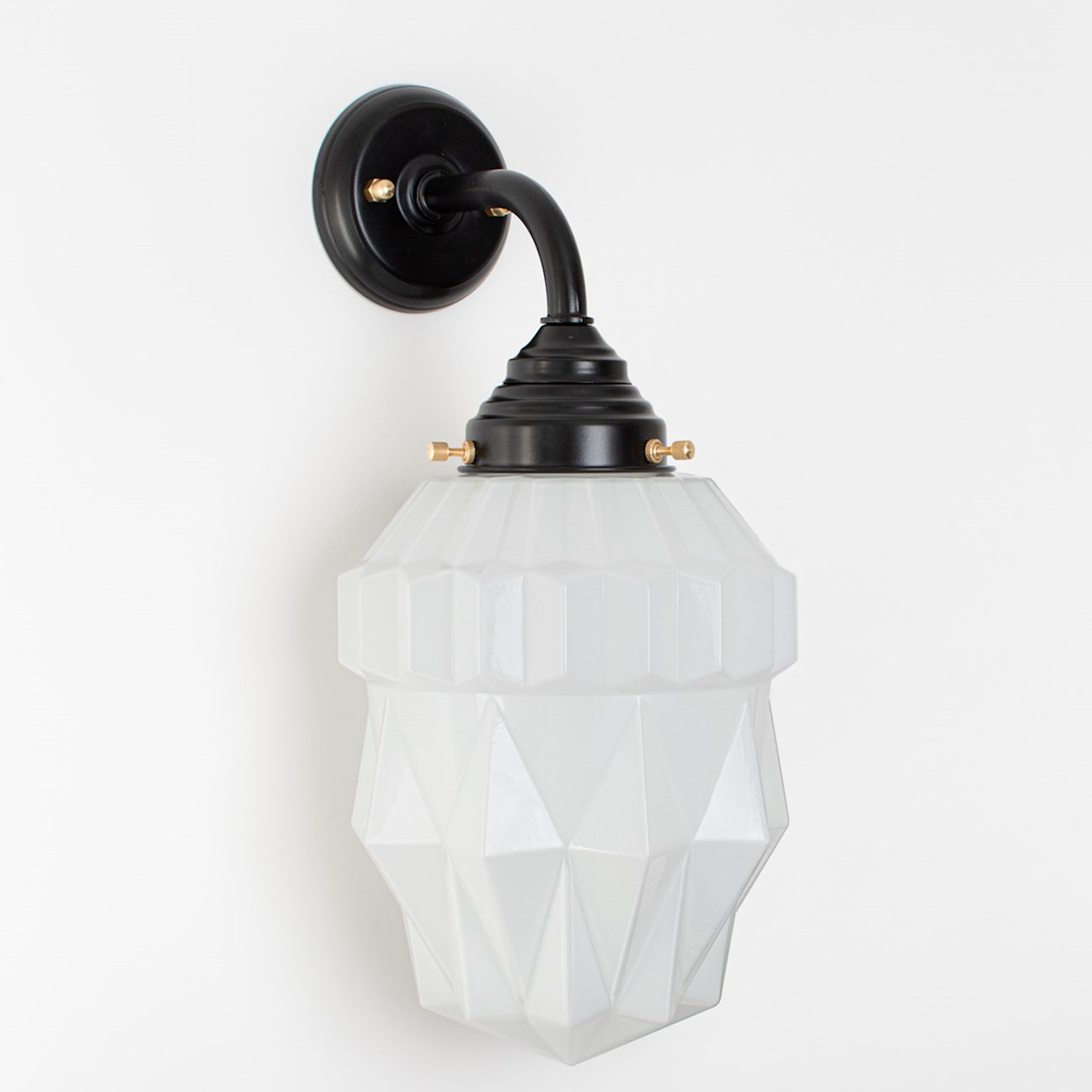 Art-Déco Wall Light With Opal Glass