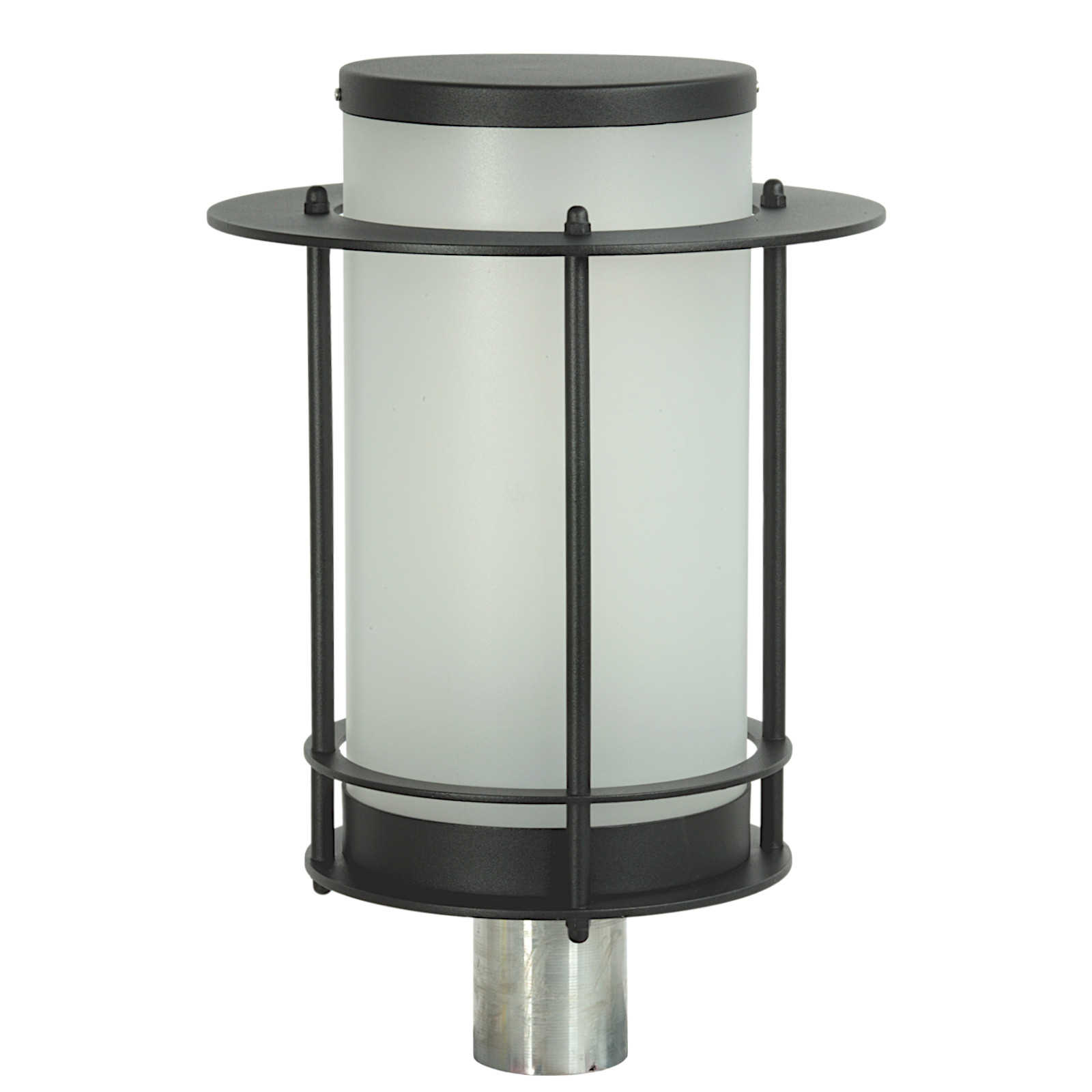 Two-light Art Deco Post Lantern: Leuchtenaufsatz in Schwarz (NG)