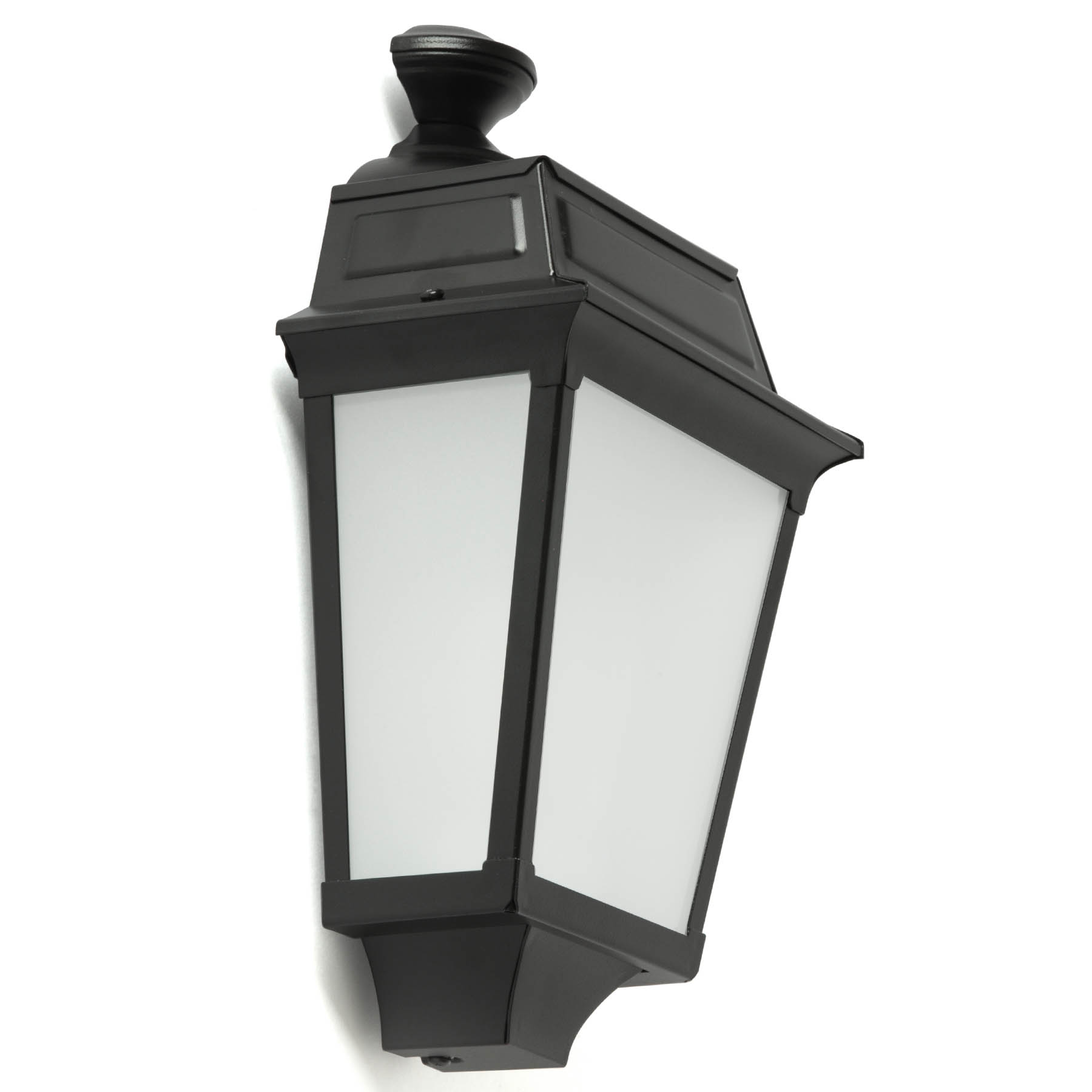 Traditional Wall Light Place des Vosges 1 T: Schwarz RAL 9005, matt satiniertes Glas