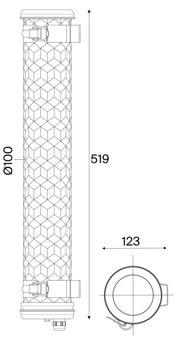 Weather-resistant outdoor light MONCEAU MINI with perforated shade, Fig. 9