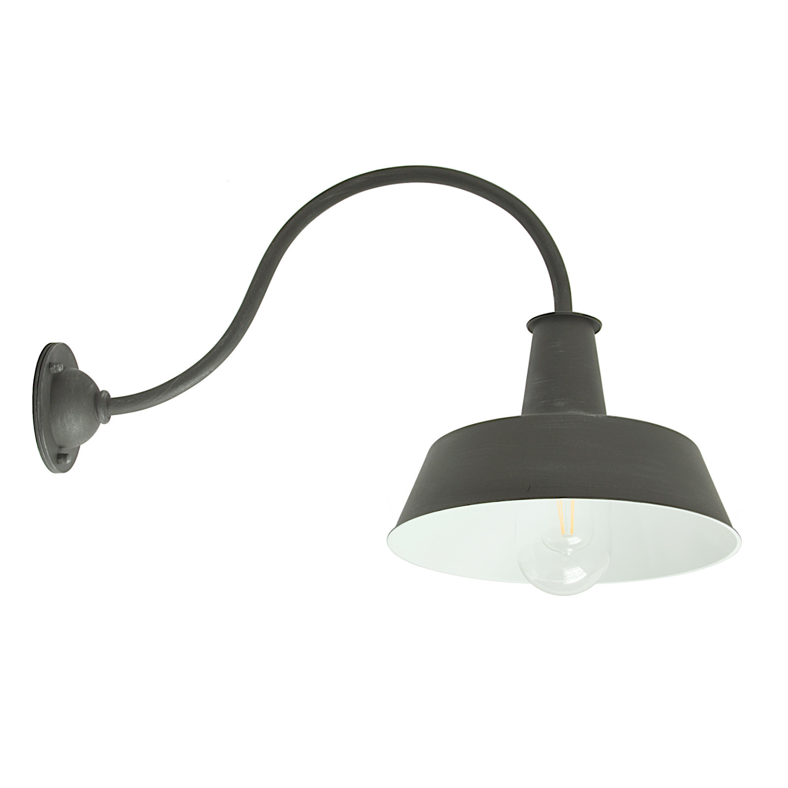 Industrial-Style Handcrafted German Outdoor Barn Lamp With Protection Glass : Eisen Natur