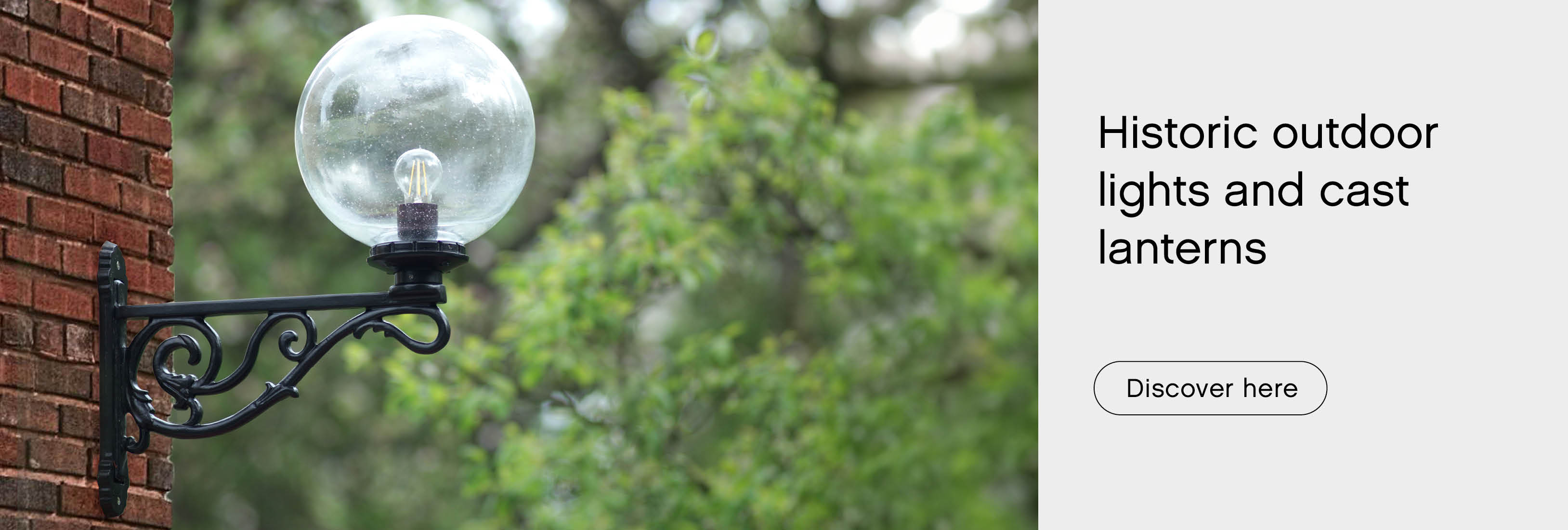 Historic outdoor lights and cast lanterns