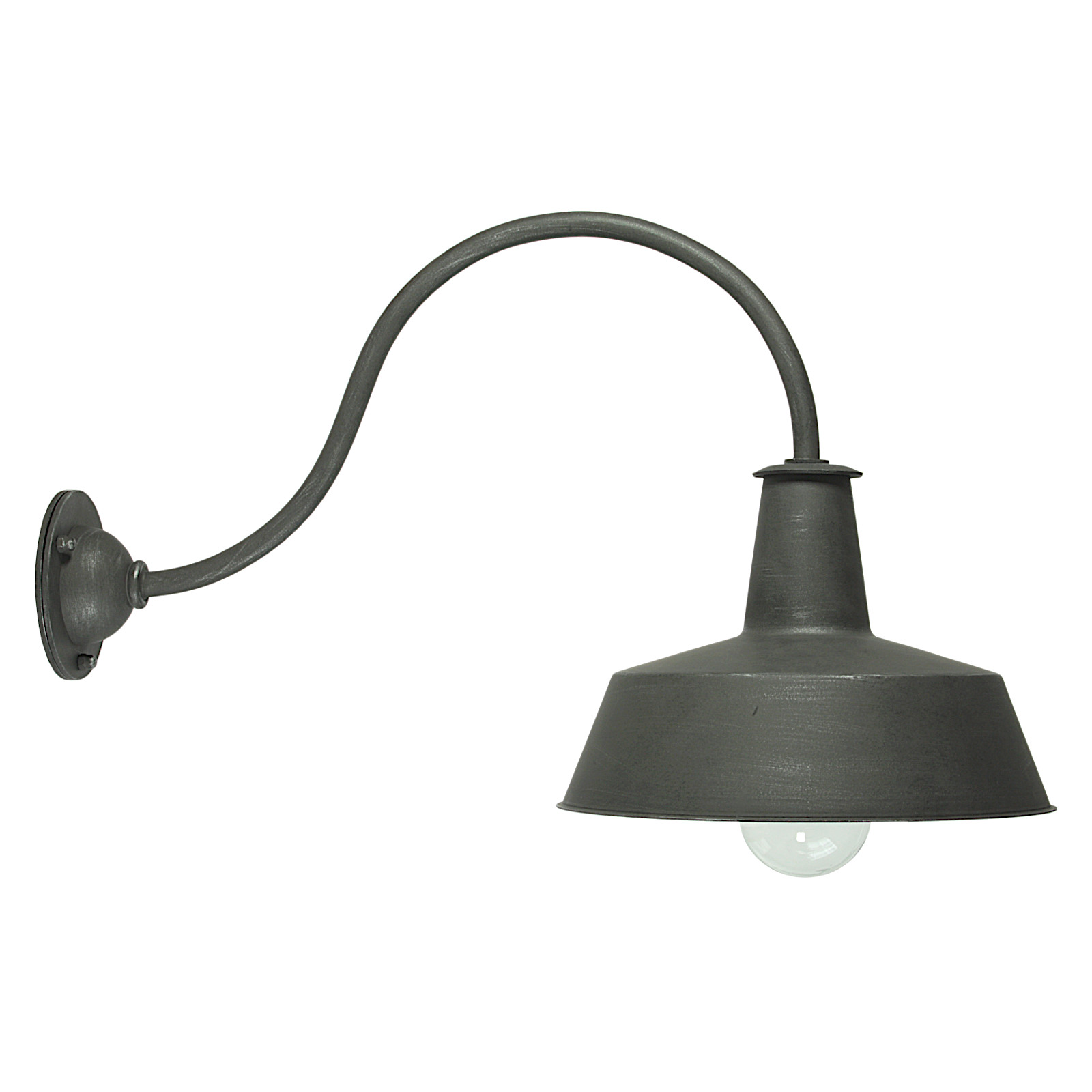 Industrial-Style Handcrafted German Outdoor Barn Lamp With Protection Glass : Eisen Natur