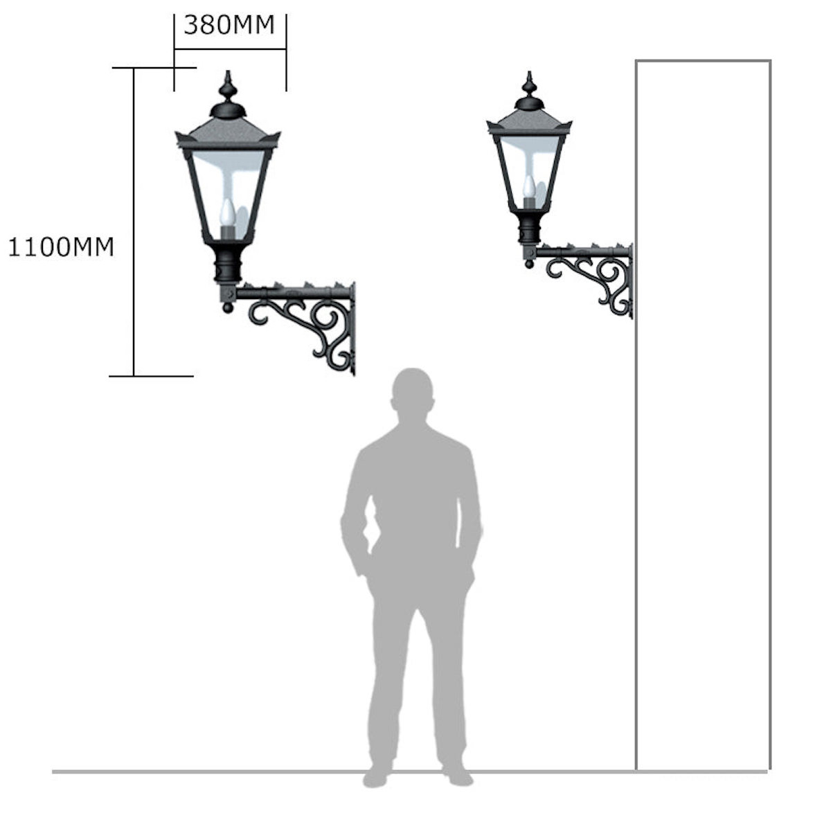 Large Cast Iron Victorian Wall Lantern, Fig. 2