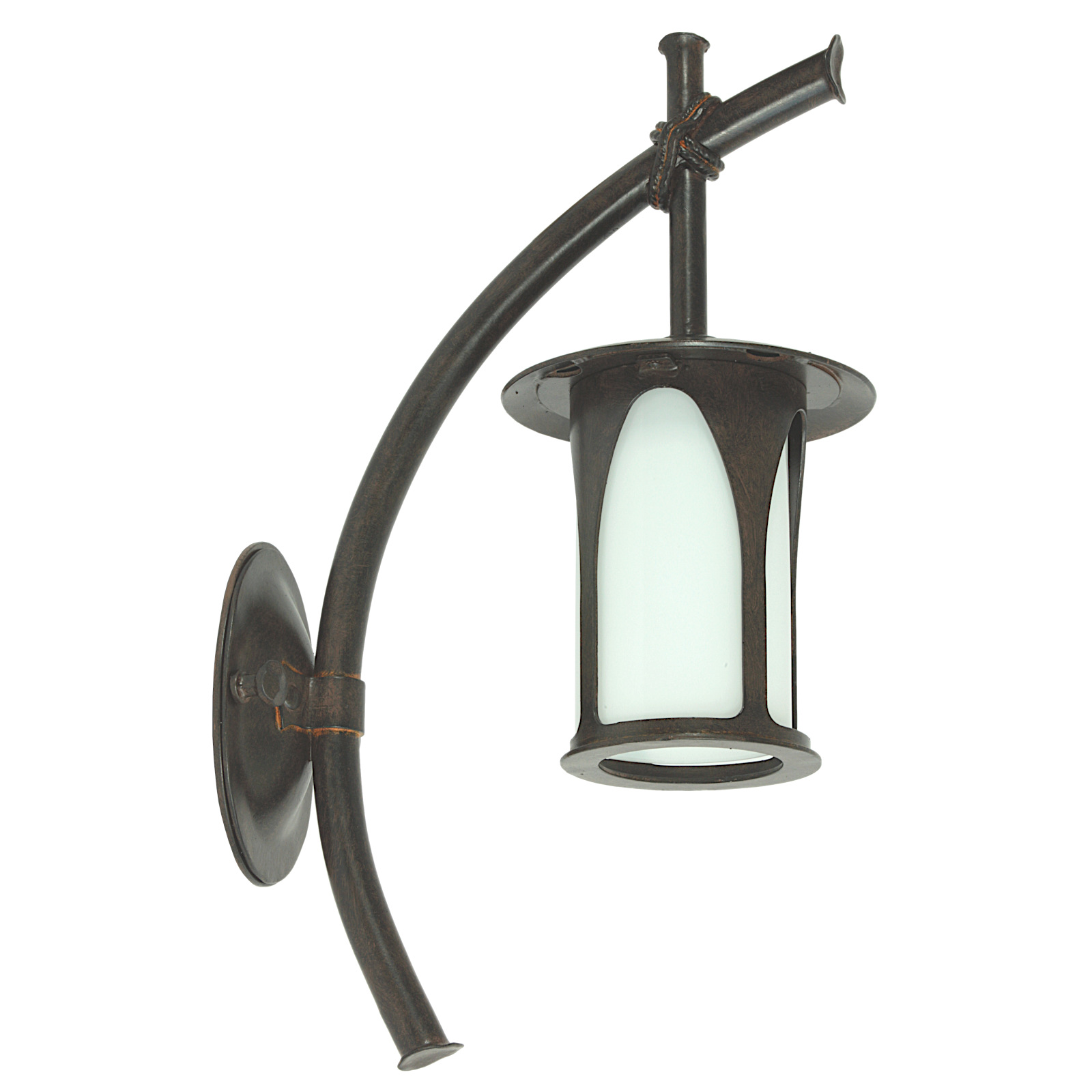 Japanese Style Outdoor Wall Lantern WL 3492: Japanische Laterne WL 3492 aus Schmiedeeisen, Modell 1, Terra