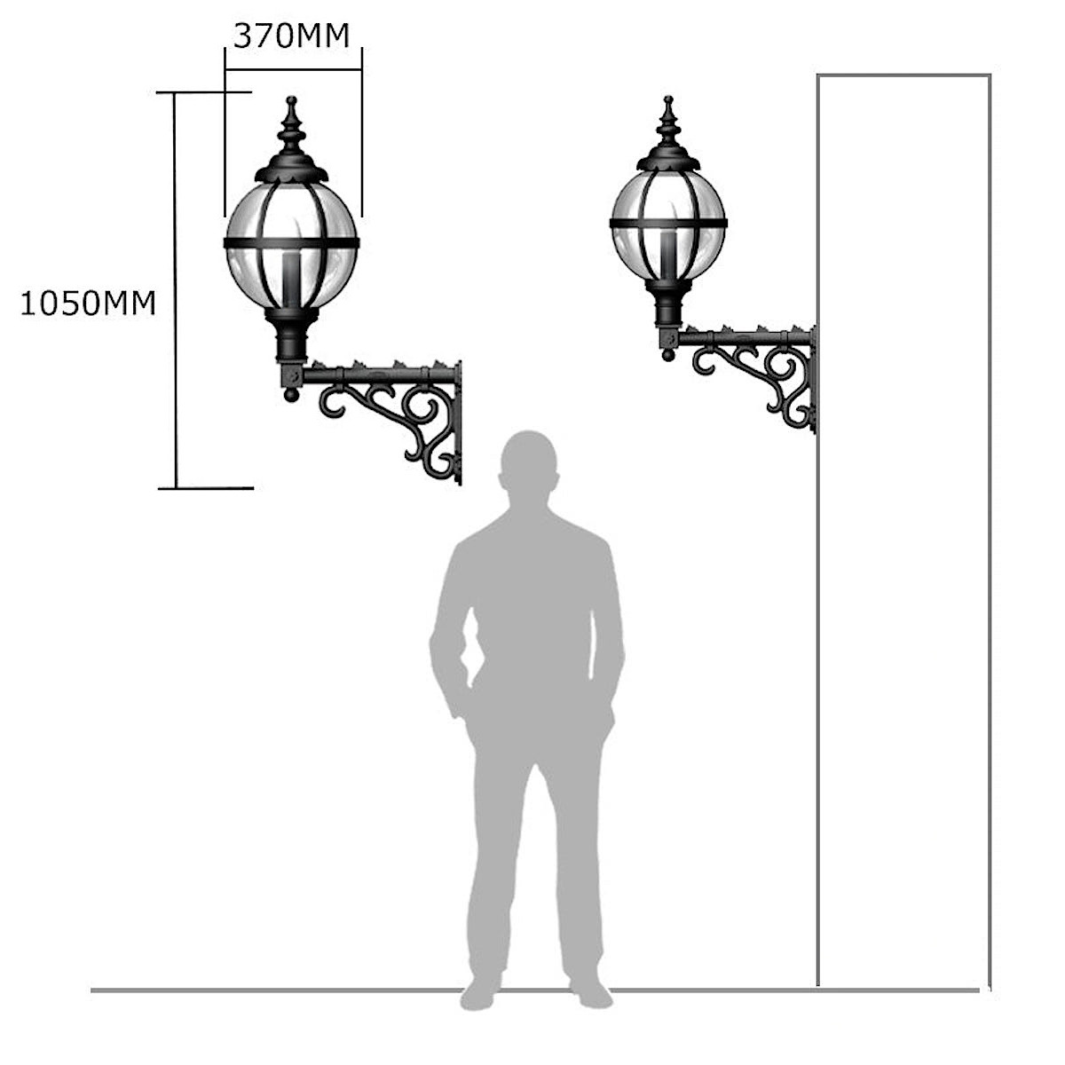 Large Victorian Globe Wall Light, Fig. 2