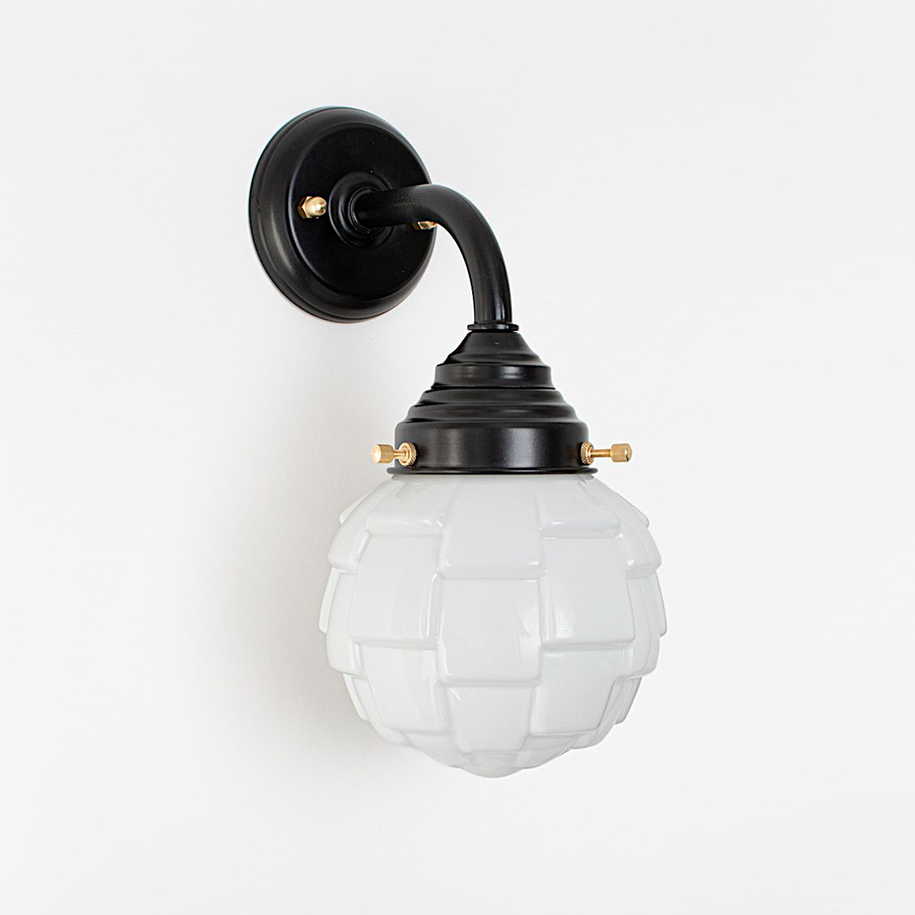 Art-Déco Wall Light With "Artichoke" Opal Glass